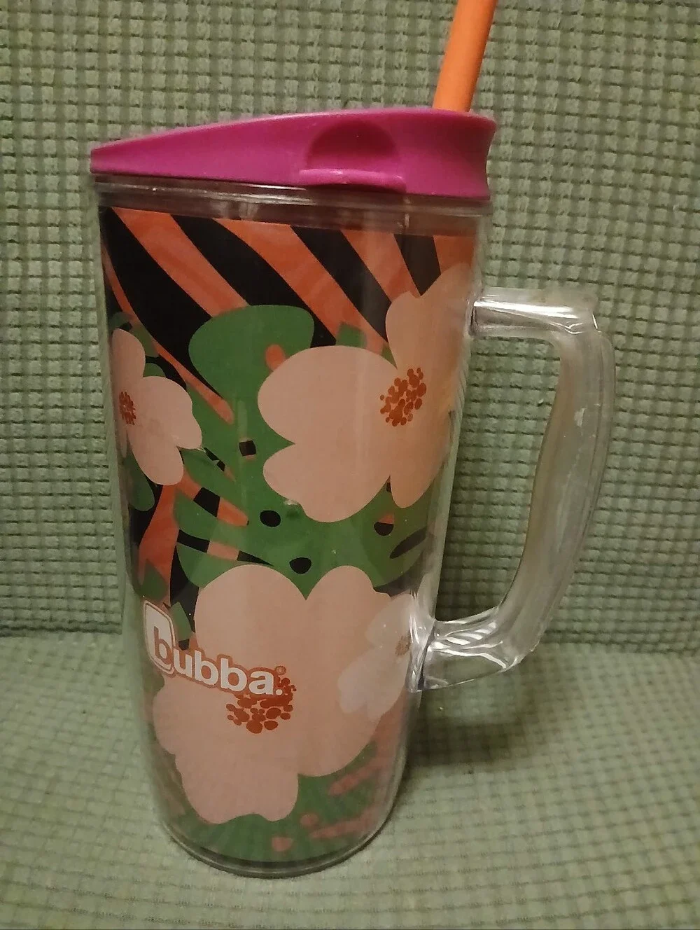 Bubba Floral Travel 48 oz Tumbler with Pink Lid & Straw (080526E)